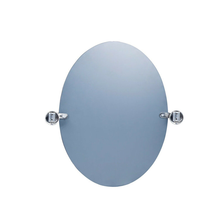 DREAMWERKS 24" X 21" Frameless Oval Bathroom Vanity Mirror Wayfair